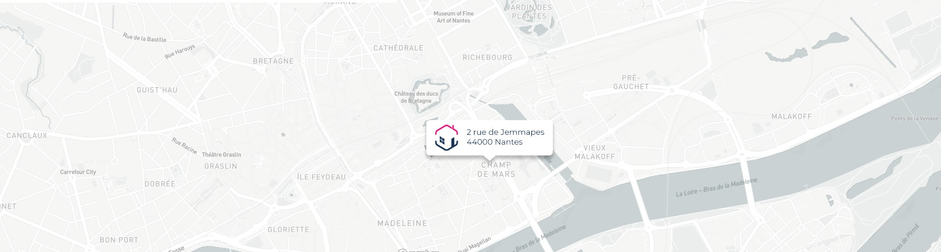 Plan de l'agence de Nantes IMMO9 située 2, rue de Jemmapes 44000 Nantes tel: 02 85 52 80 36