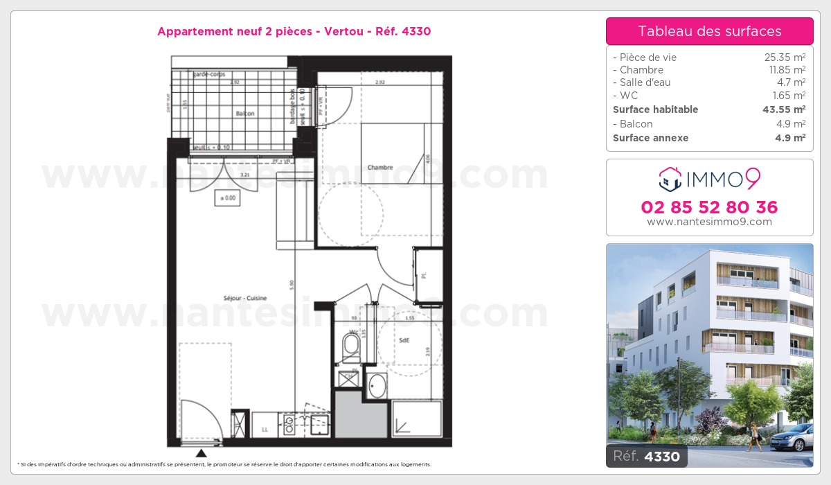 Plan et surfaces, Programme neuf Vertou Référence n° 4330