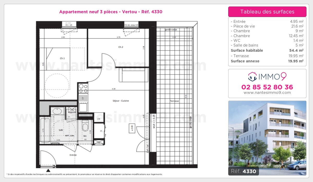 Plan et surfaces, Programme neuf Vertou Référence n° 4330