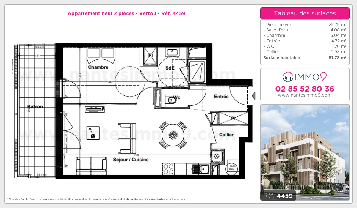 Plan et surfaces, Programme neuf Vertou Référence n° 4459