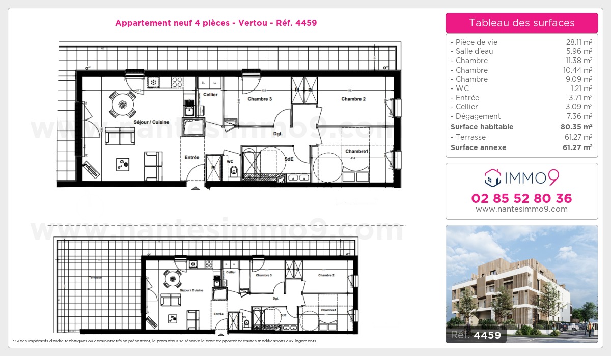 Plan et surfaces, Programme neuf Vertou Référence n° 4459