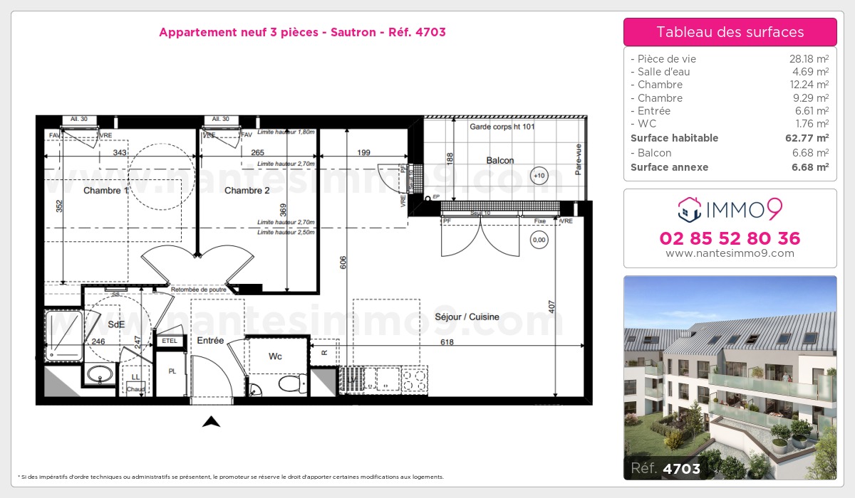 Plan et surfaces, Programme neuf Sautron Référence n° 4703