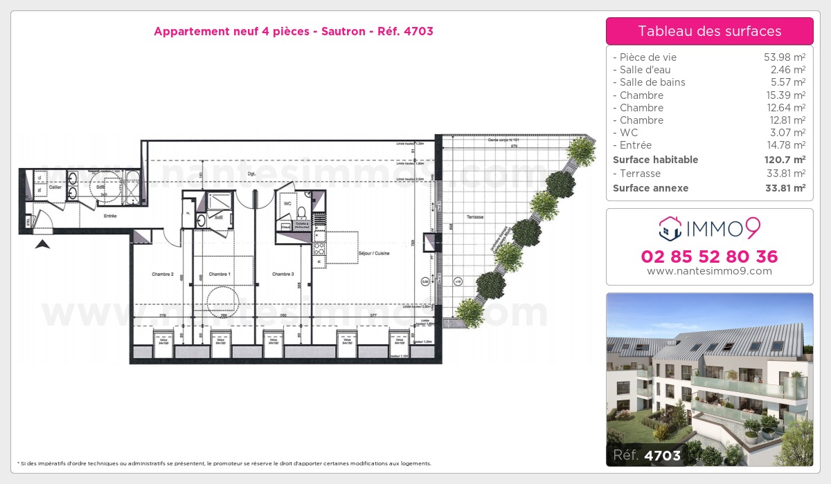 Plan et surfaces, Programme neuf Sautron Référence n° 4703