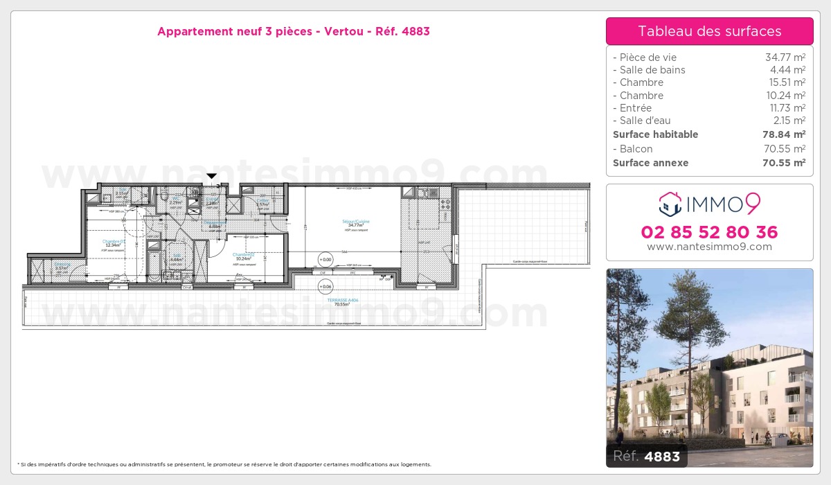 Plan et surfaces, Programme neuf Vertou Référence n° 4883