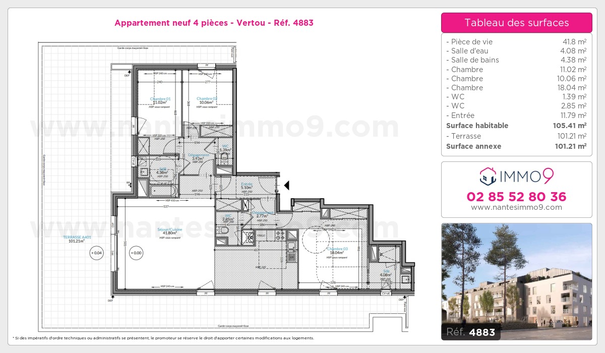 Plan et surfaces, Programme neuf Vertou Référence n° 4883