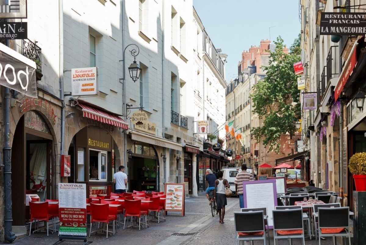 Nantes vue dune rue commercante