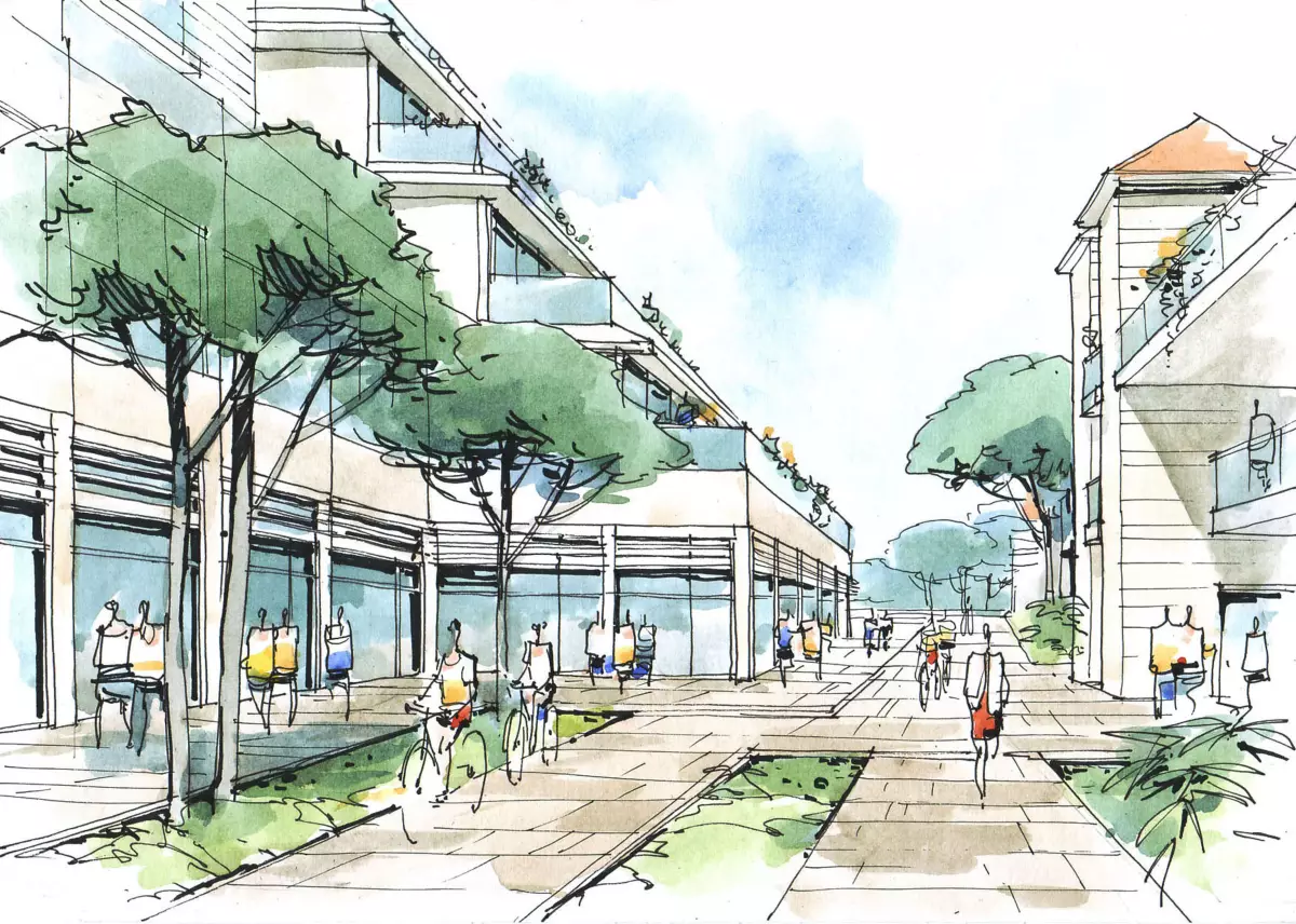 architecture dessin d’une avenue
