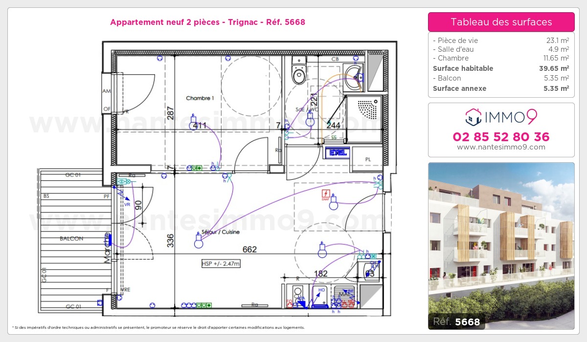 Plan et surfaces, Programme neuf Trignac Référence n° 5668