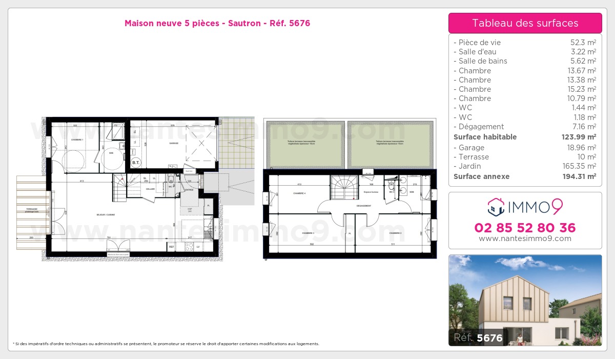Plan et surfaces, Programme neuf Sautron Référence n° 5676