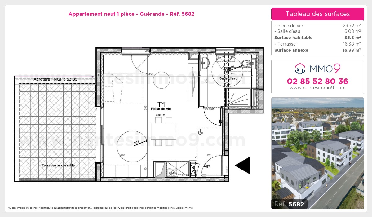 Plan et surfaces, Programme neuf Guérande Référence n° 5682