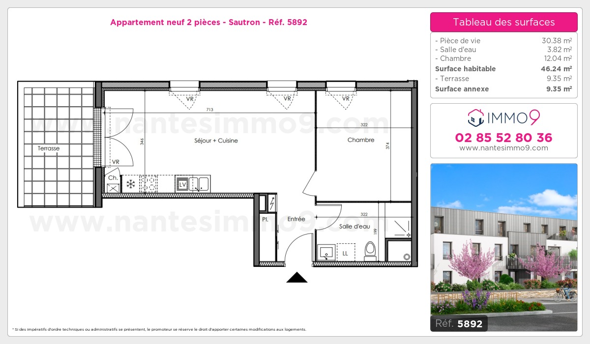 Plan et surfaces, Programme neuf Sautron Référence n° 5892