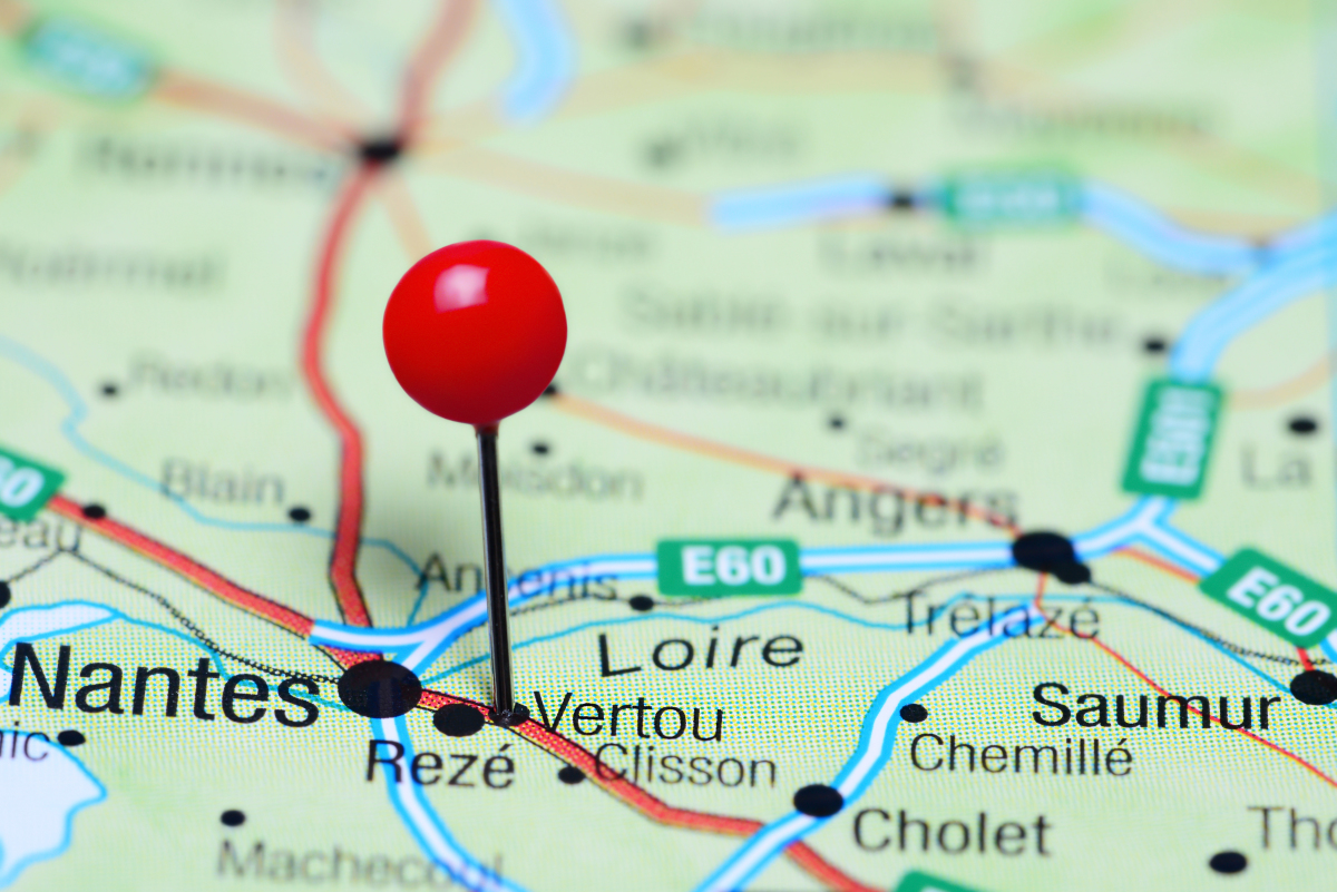 Programme neuf Saint-Sébastien-sur-Loire – Une carte avec une épingle sur Nantes
