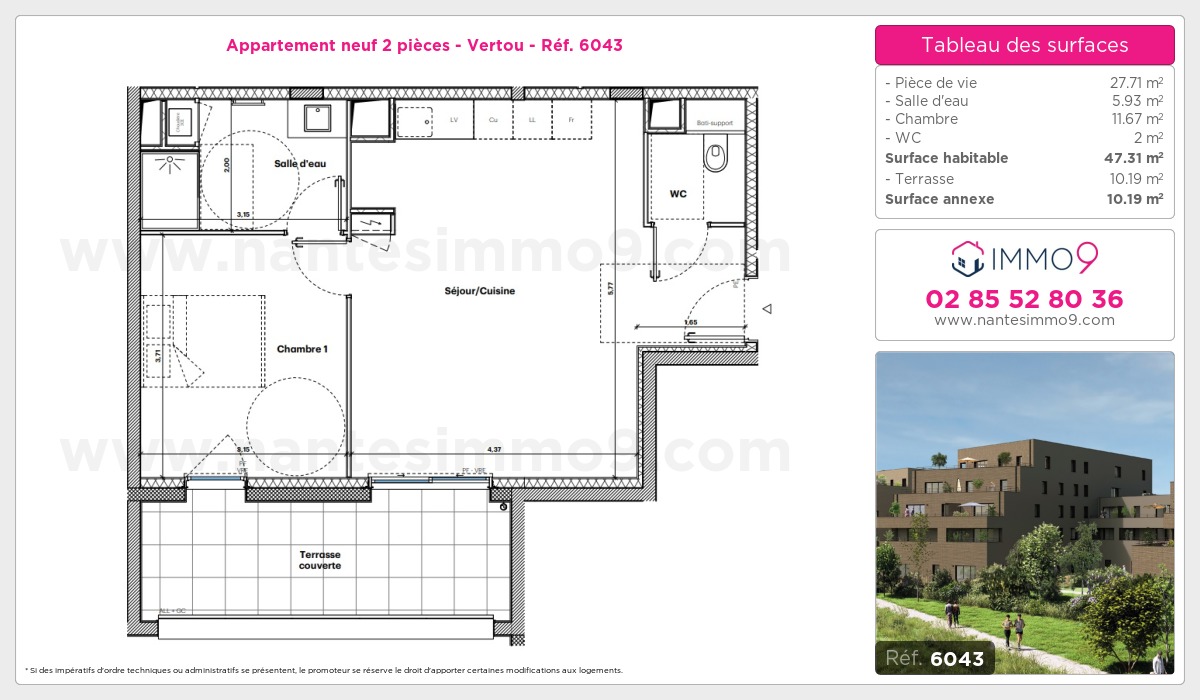 Plan et surfaces, Programme neuf Vertou Référence n° 6043