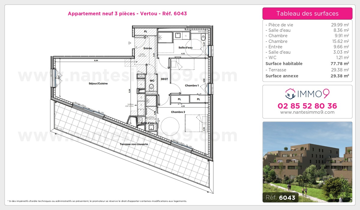 Plan et surfaces, Programme neuf Vertou Référence n° 6043