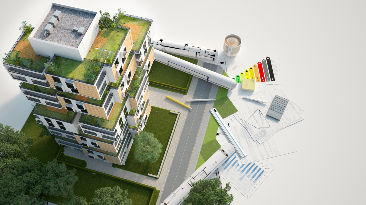 Pinel+ - Maquette d’un programme neuf écologique avec une étiquette énergétique