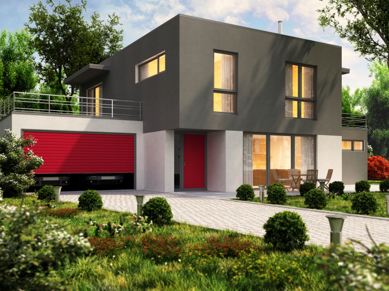  Vue 3d d’une maison neuve avec jardin terrasse et balcon dans un programme neuf 