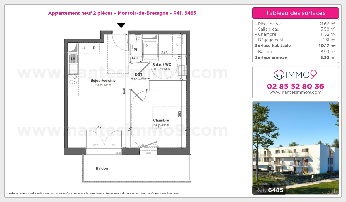 Plan et surfaces, Programme neuf Montoir-de-Bretagne Référence n° 6485