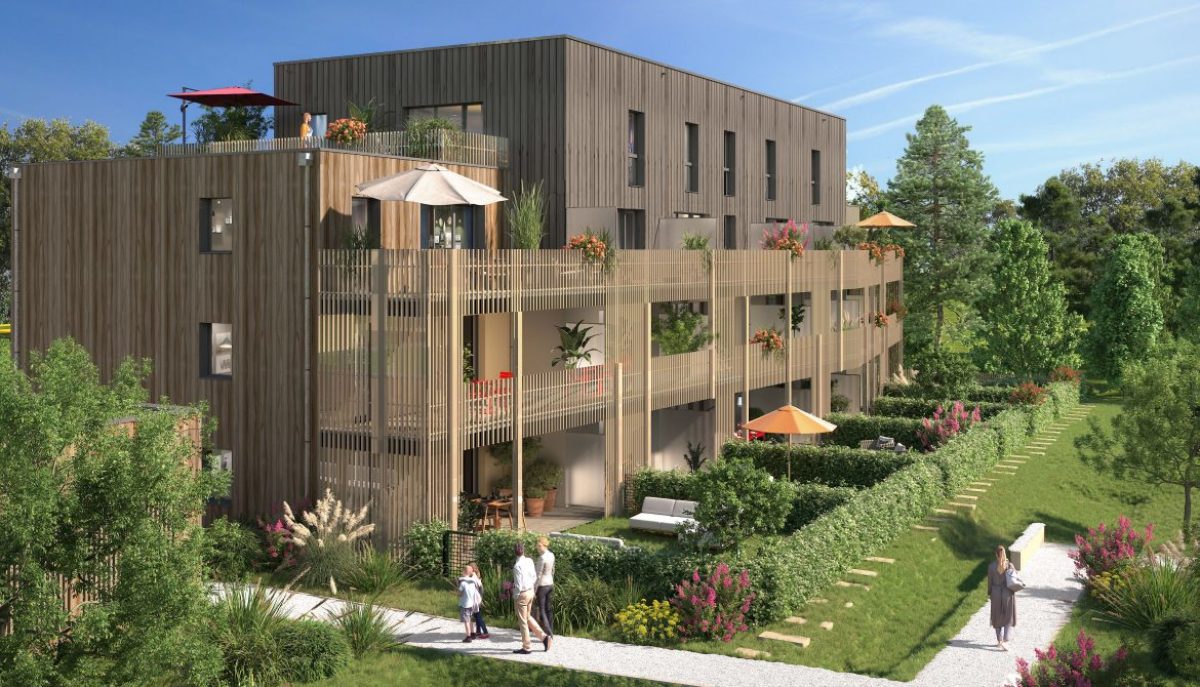 Appartement avec jardin Nantes – Un programme immobilier neuf en bois avec des jardins privatifs et entouré d’arbres