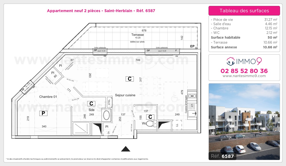Plan et surfaces, Programme neuf Saint-Herblain Référence n° 6587