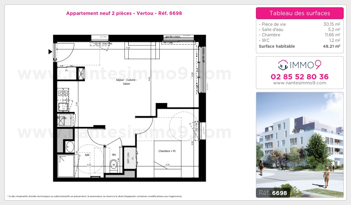 Plan et surfaces, Programme neuf Vertou Référence n° 6698
