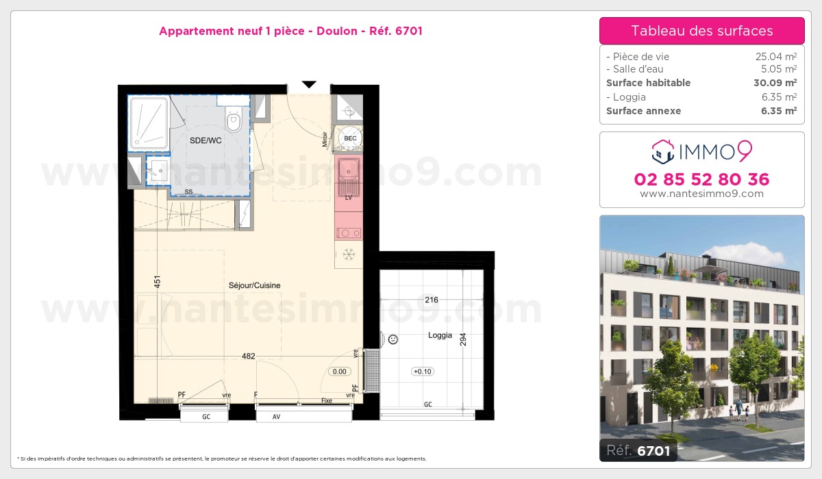 Plan et surfaces, Programme neuf Nantes : Doulon Référence n° 6701
