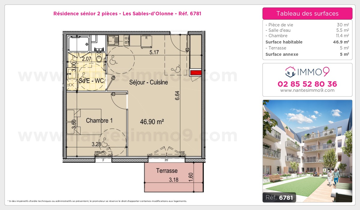 Plan et surfaces, Programme neuf Sables-d'Olonne Référence n° 6781