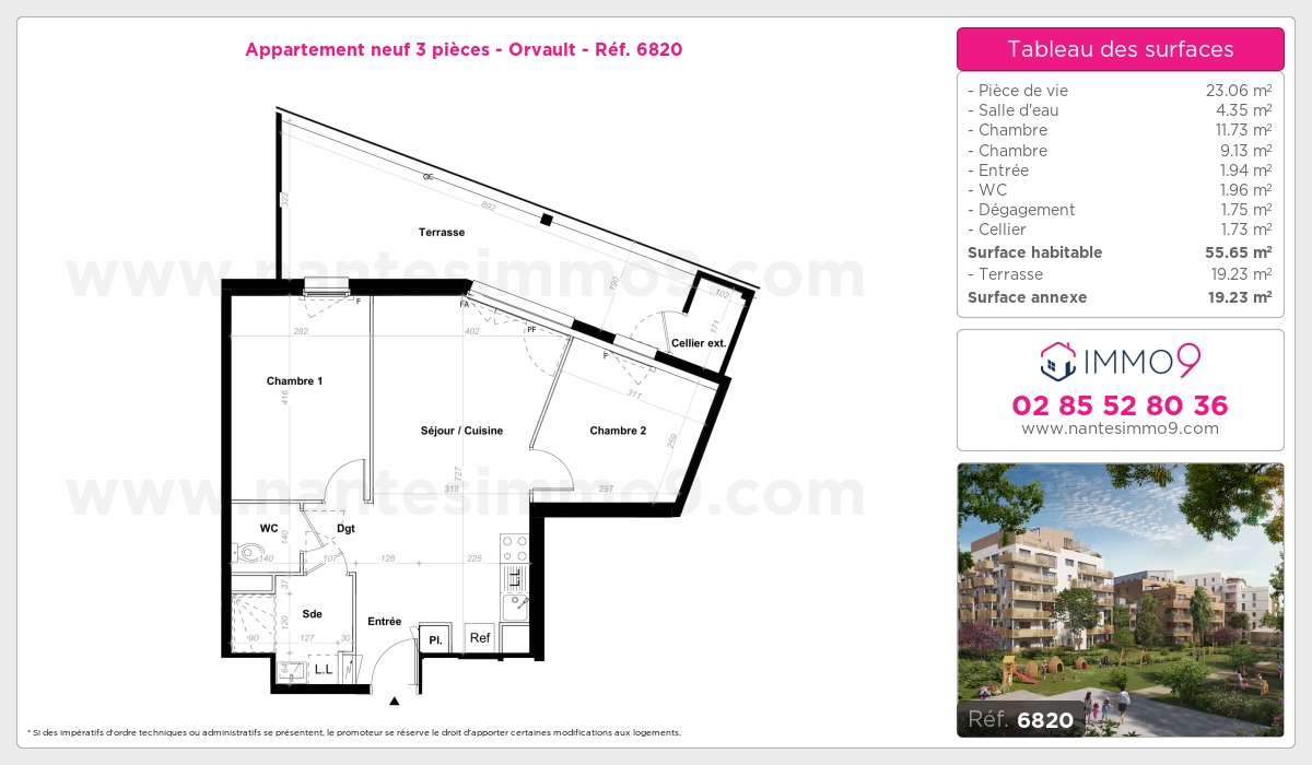 Plan et surfaces, Programme neuf Orvault Référence n° 6820