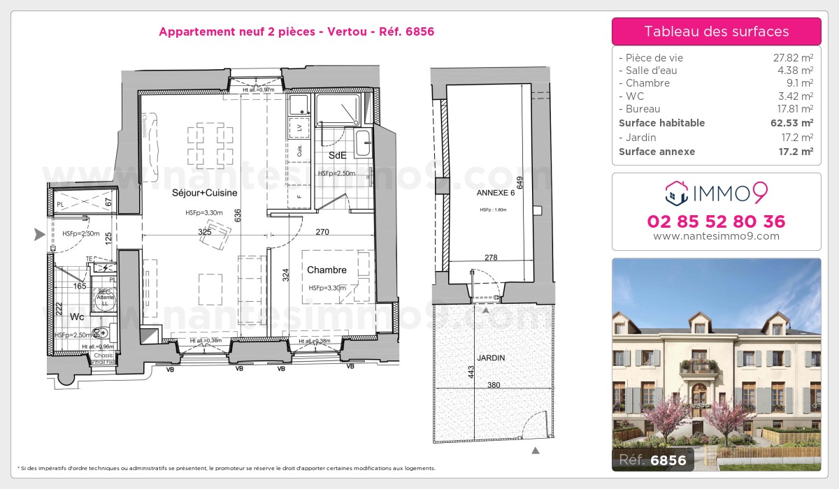 Plan et surfaces, Programme neuf Vertou Référence n° 6856