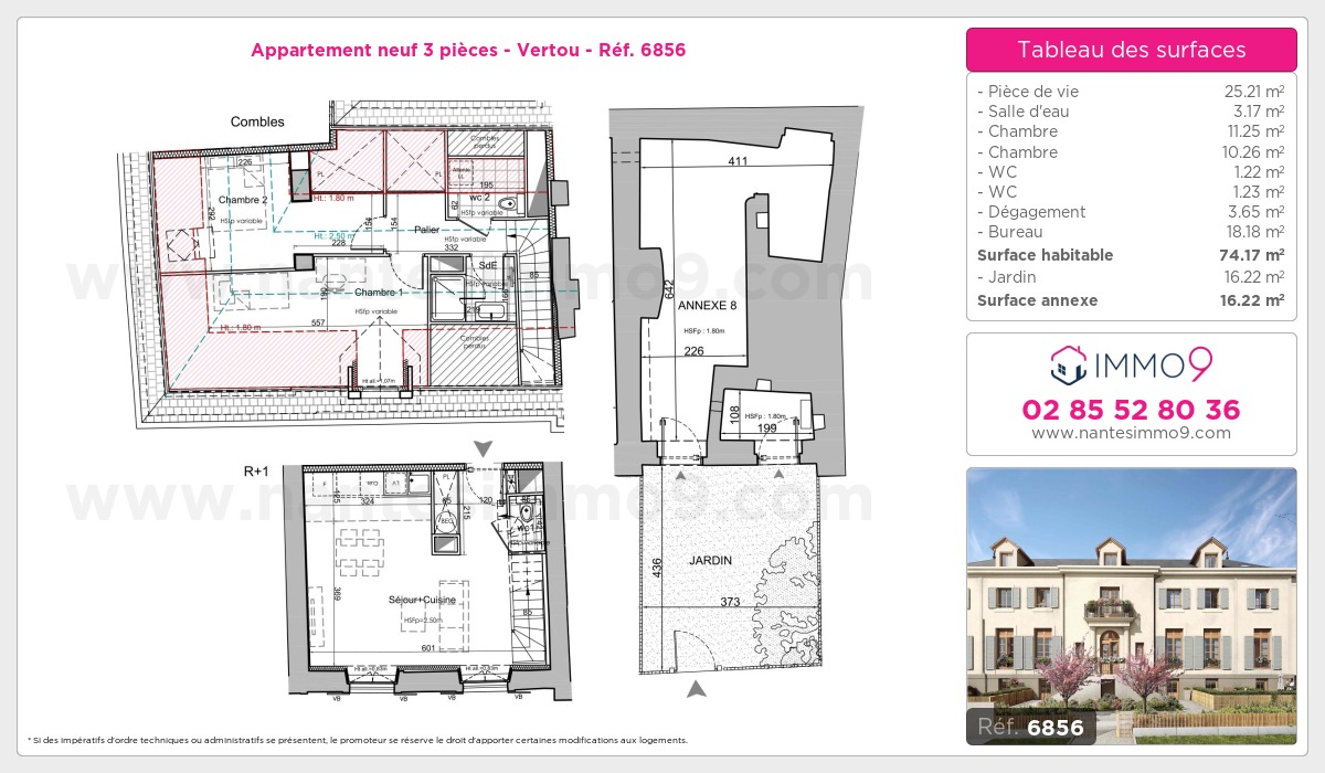 Plan et surfaces, Programme neuf Vertou Référence n° 6856