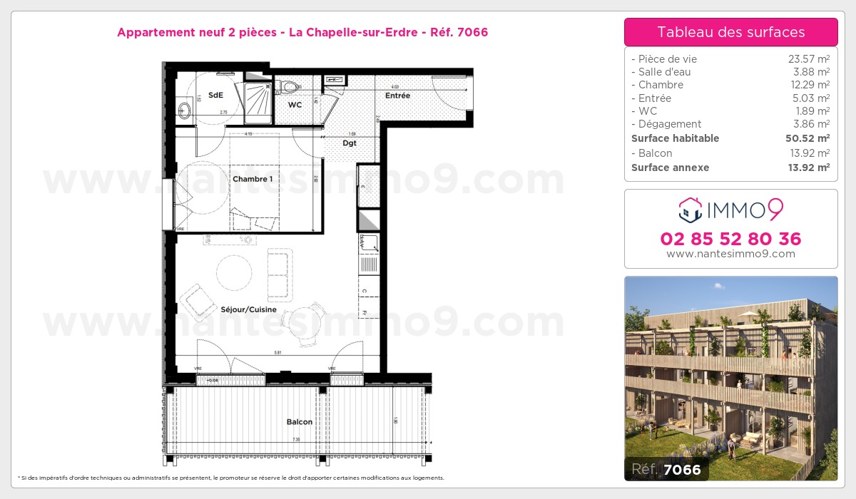Plan et surfaces, Programme neuf Chapelle-sur-Erdre Référence n° 7066