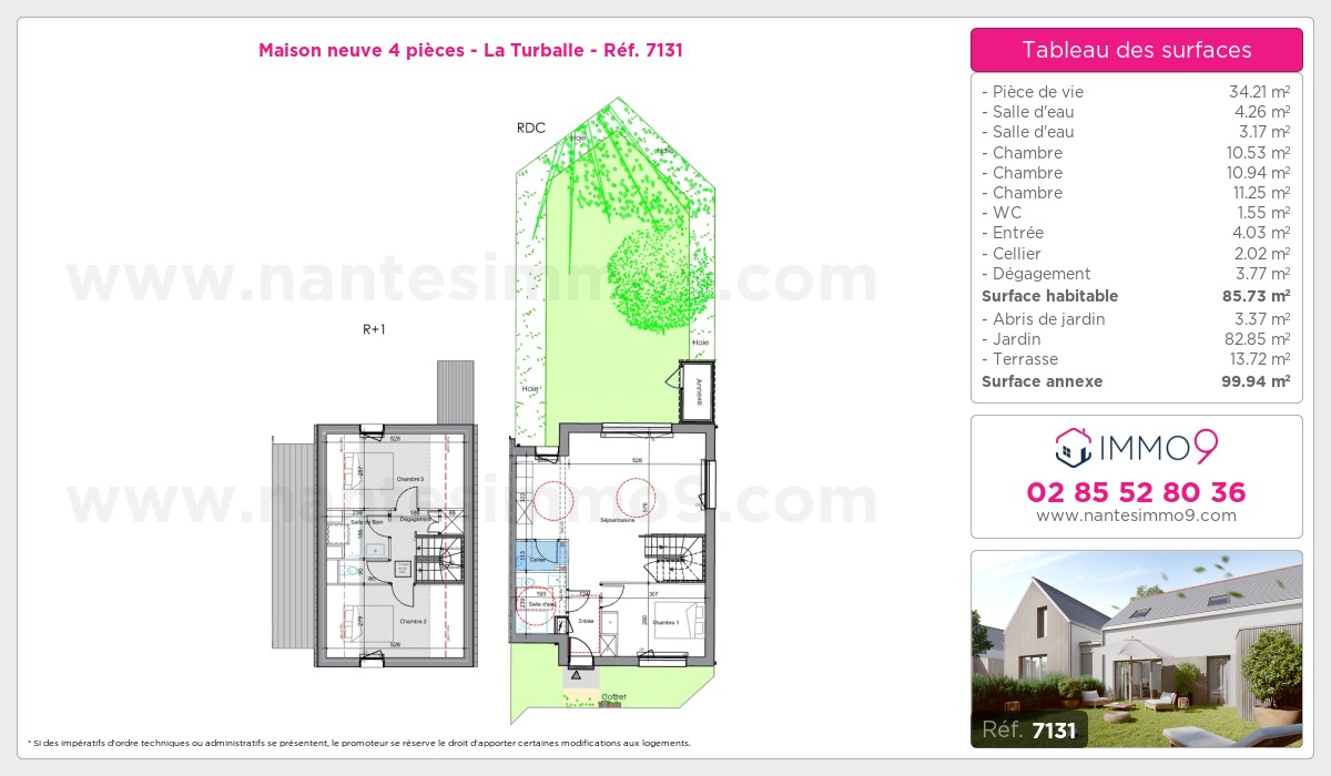 Plan et surfaces, Programme neuf Turballe Référence n° 7131