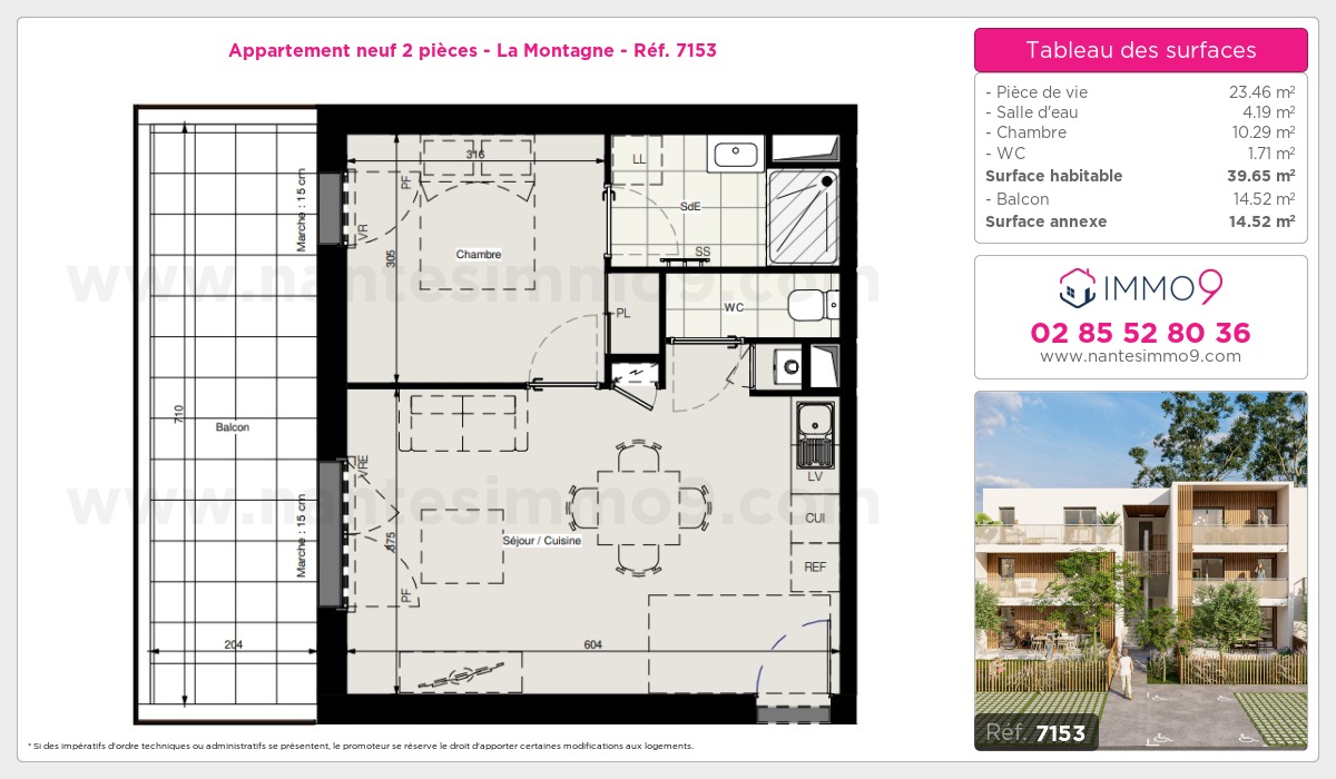 Plan et surfaces, Programme neuf Montagne Référence n° 7153
