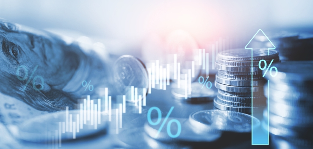 hausse des taux immobiliers – visuel monnaie et croissance symbolisant l’économie