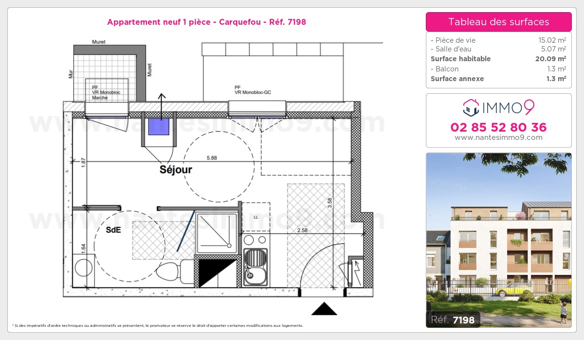 Plan et surfaces, Programme neuf Carquefou Référence n° 7198