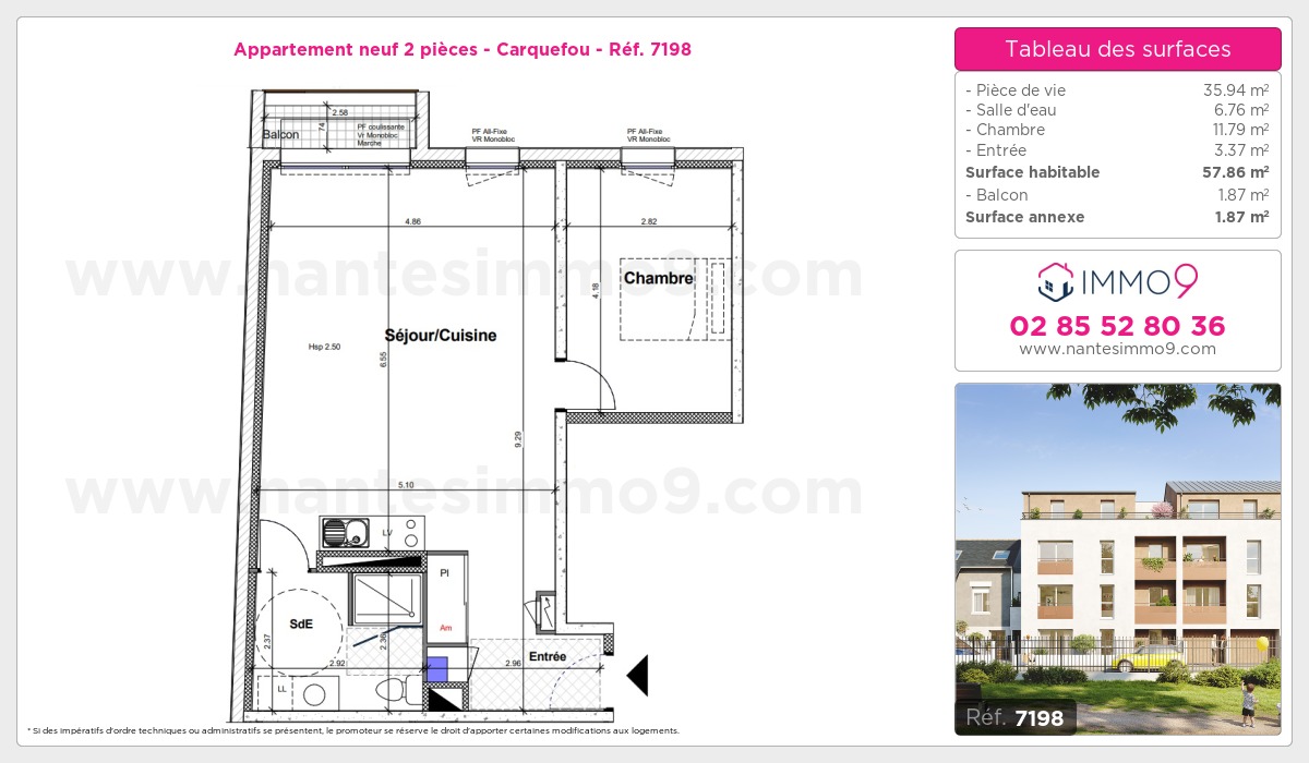 Plan et surfaces, Programme neuf Carquefou Référence n° 7198