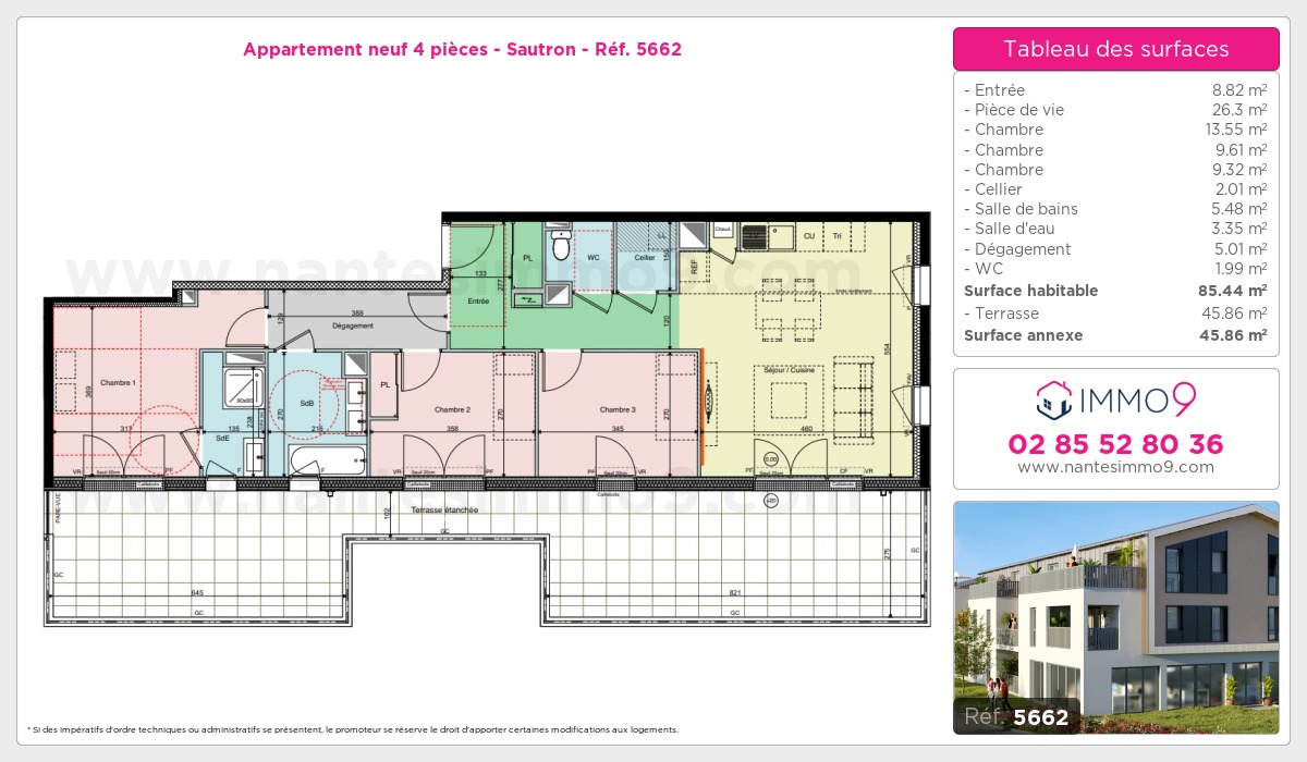 Plan et surfaces, Programme neuf Sautron Référence n° 5662
