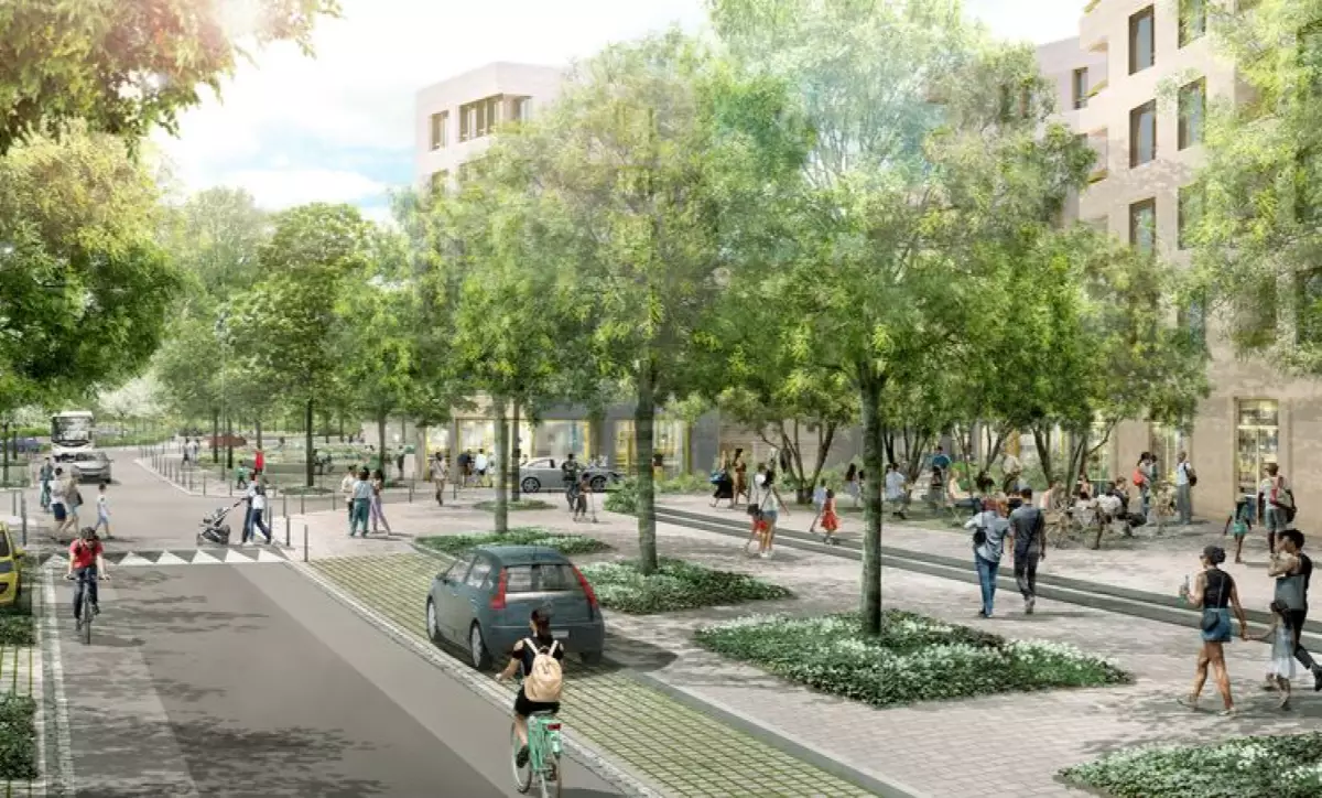 Rues et plaçettes seront aménagées et arborées bottiere pin sec nantes – visuel Rue de la Bottière et Place Marguerite Rouvière