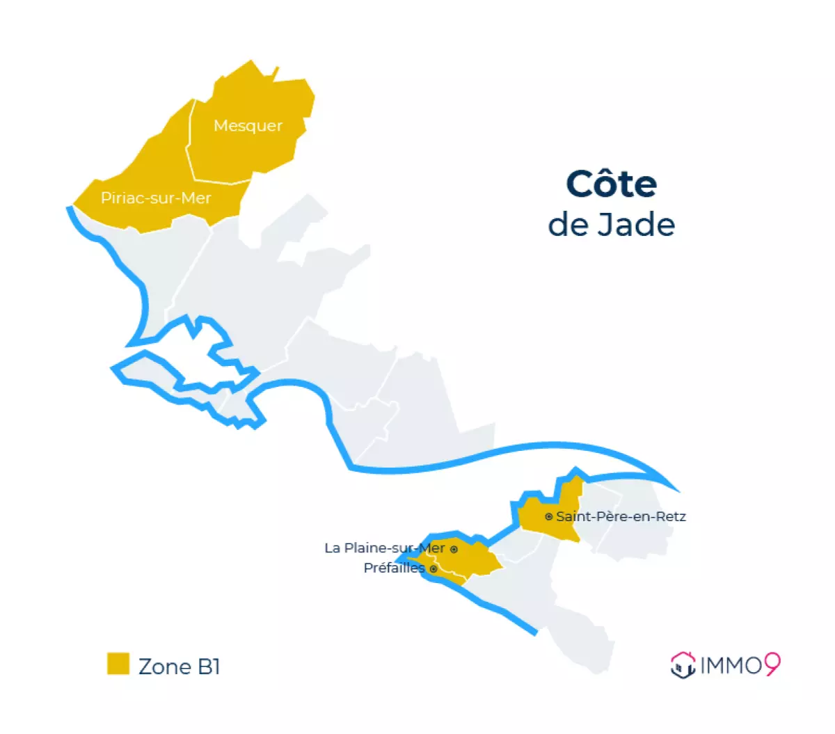 Nantes centre et quelques communes de sa périphérie passent en zone A et B1 des dispositifs Pinel et PTZ Carte des communes de la côte de jade passant en zone B1