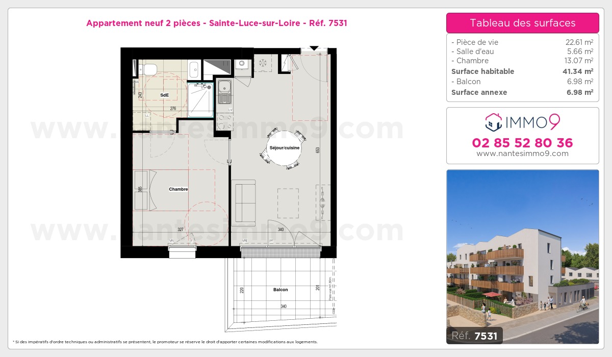 Plan et surfaces, Programme neuf Sainte-Luce-sur-Loire Référence n° 7531