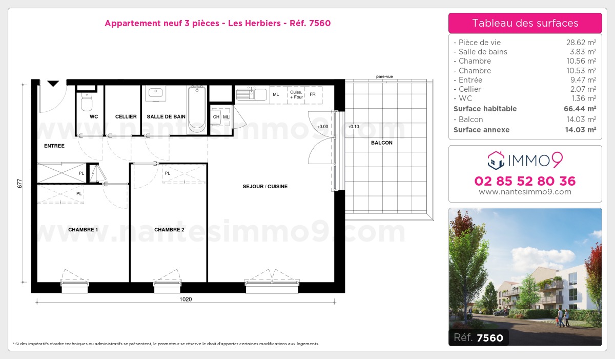 Plan et surfaces, Programme neuf Herbiers Référence n° 7560