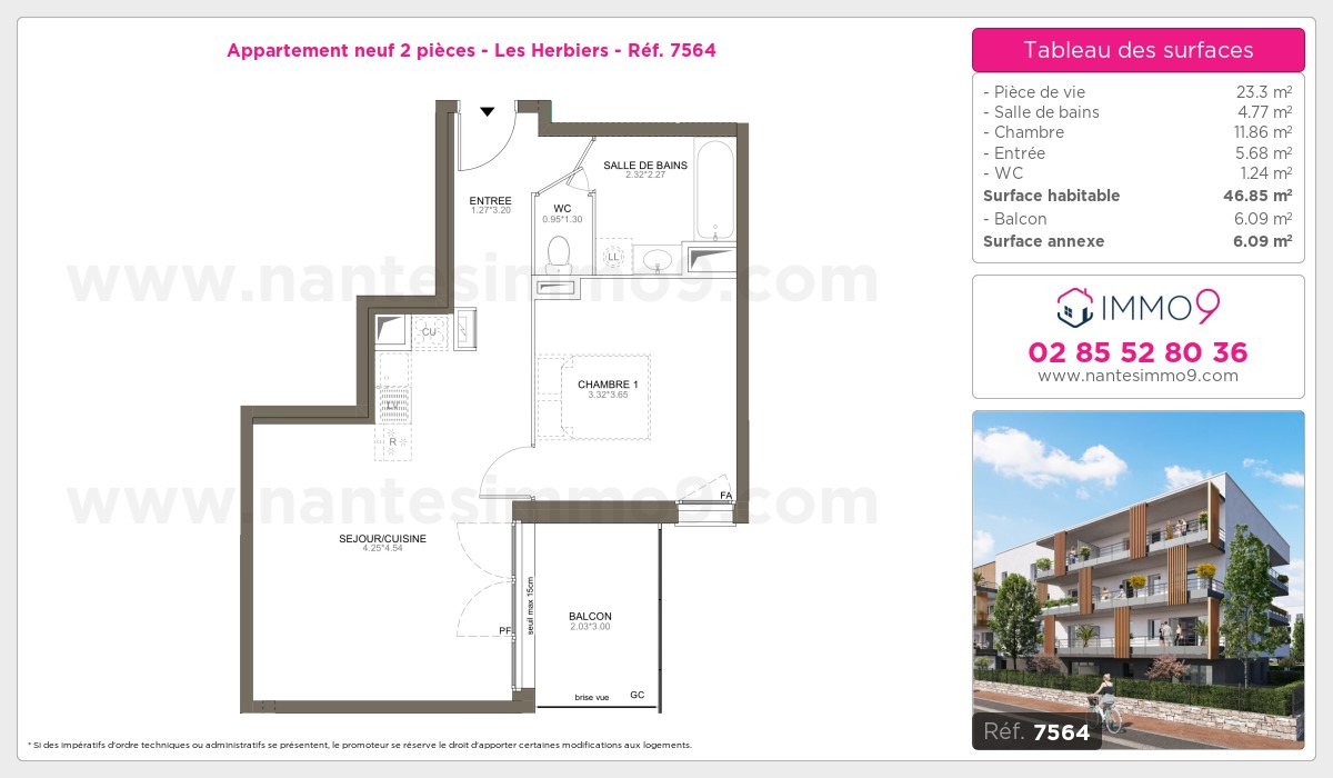 Plan et surfaces, Programme neuf Herbiers Référence n° 7564