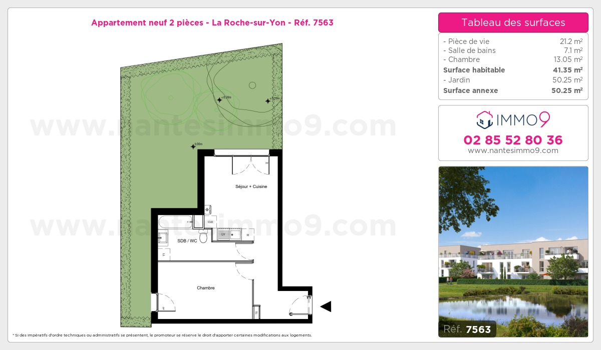Plan et surfaces, Programme neuf Roche-sur-Yon Référence n° 7563