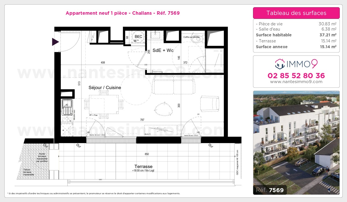 Plan et surfaces, Programme neuf Challans Référence n° 7569