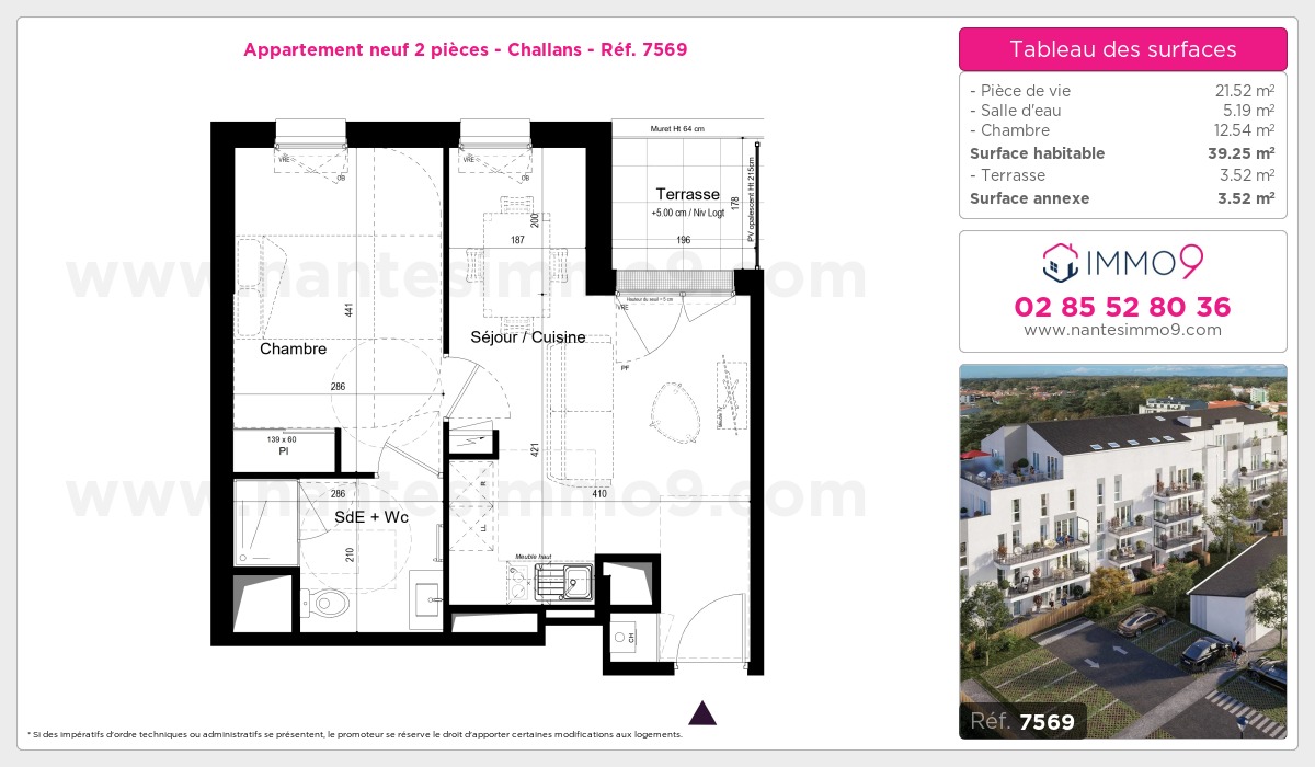 Plan et surfaces, Programme neuf Challans Référence n° 7569