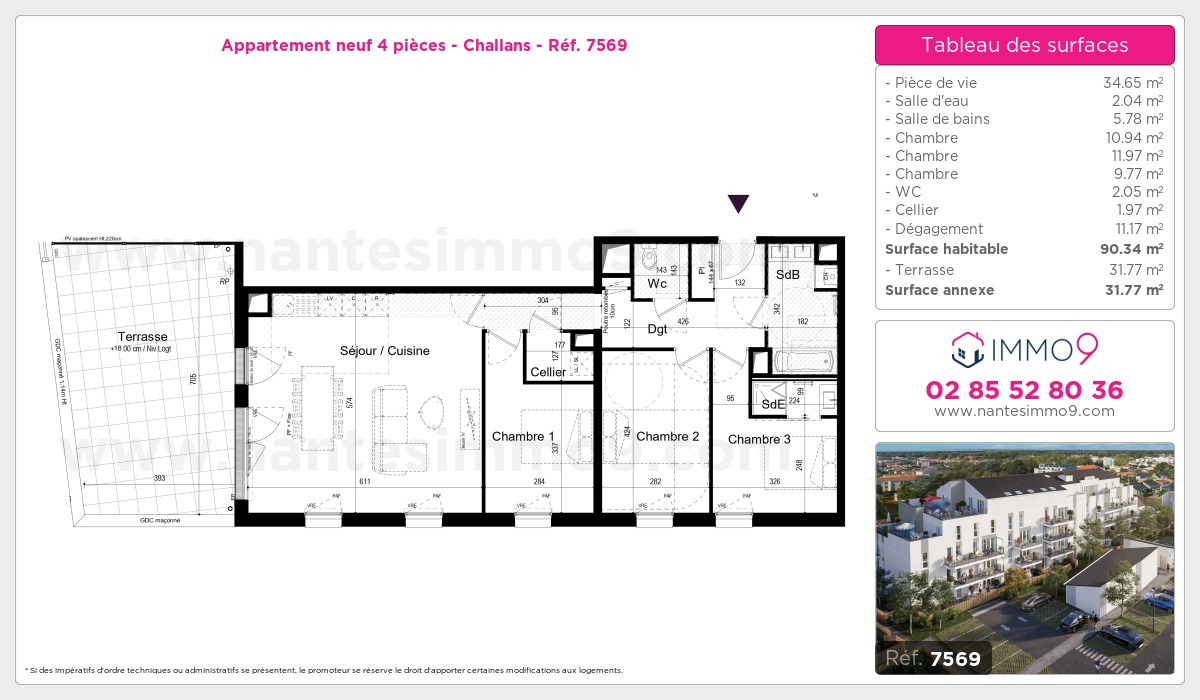 Plan et surfaces, Programme neuf Challans Référence n° 7569