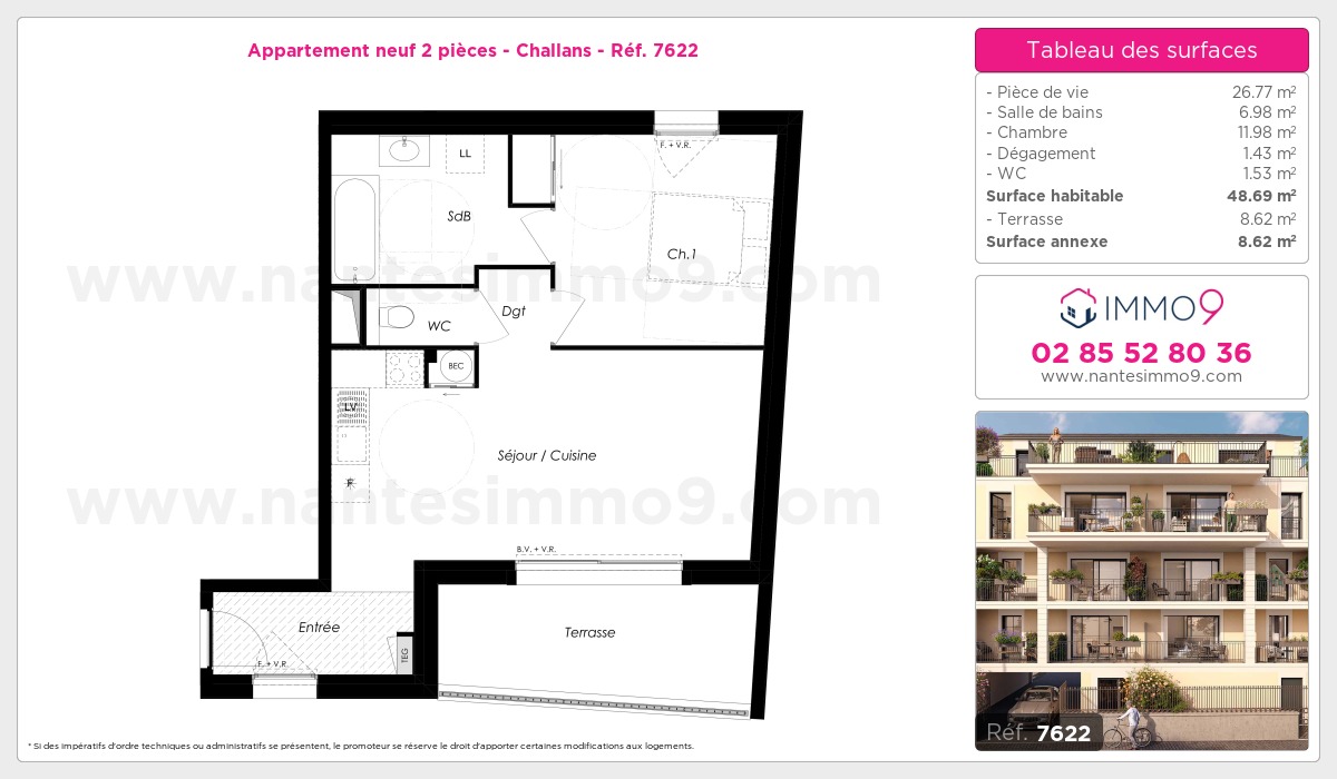 Plan et surfaces, Programme neuf Challans Référence n° 7622