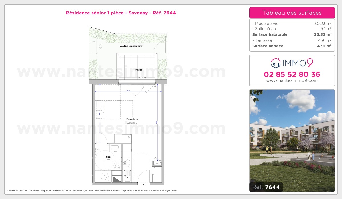 Plan et surfaces, Programme neuf Savenay Référence n° 7644