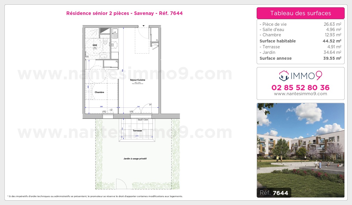Plan et surfaces, Programme neuf Savenay Référence n° 7644