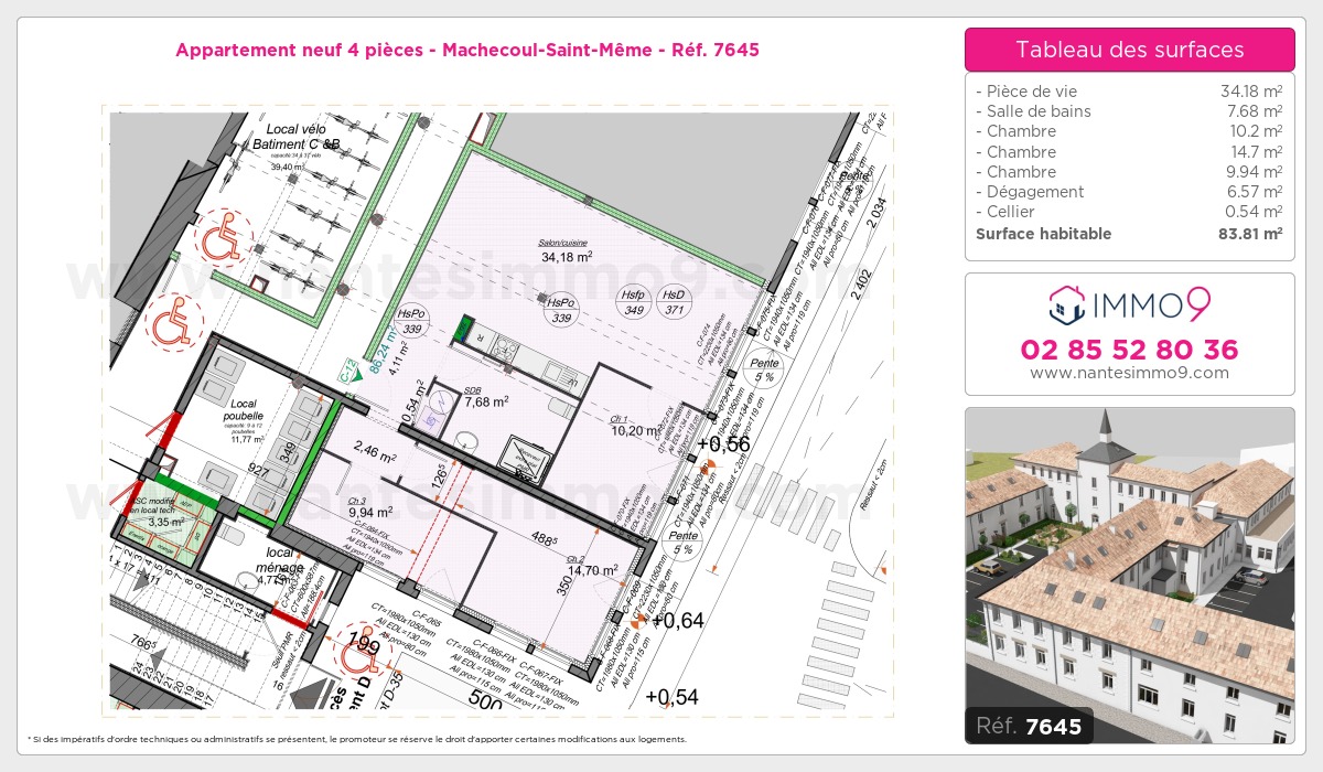 Plan et surfaces, Programme neuf Machecoul-Saint-Même Référence n° 7645