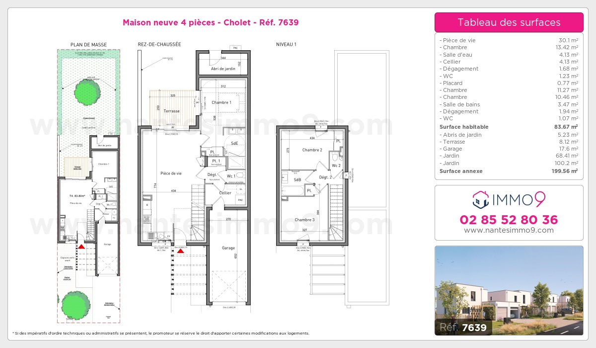 Plan et surfaces, Programme neuf Cholet Référence n° 7639